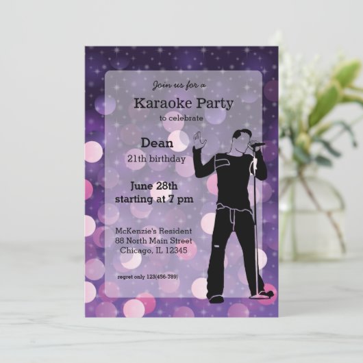 Invitation Parti karaoké (Debout devant)