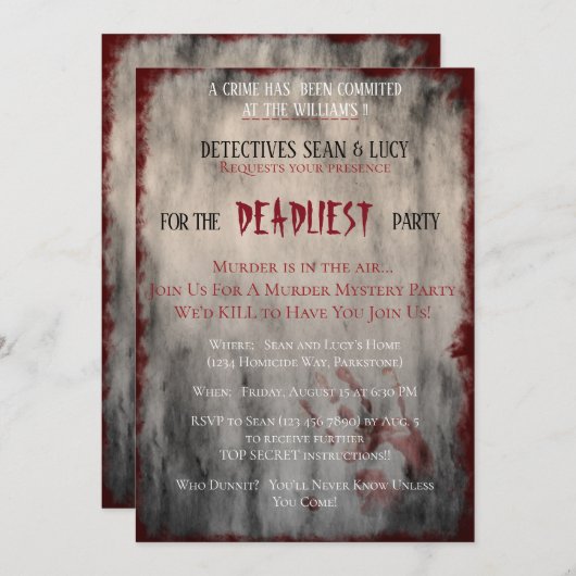 Invitation Parti le plus meurtrier (Devant / Derrière)