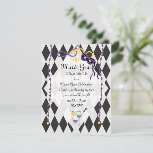 Invitation Parti Mardi Gras (Debout devant)