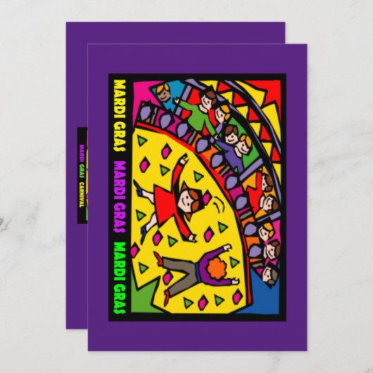 Invitation Parti Mardi Gras (Devant / Derrière)