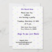 Invitation Parti Mardi Gras (Dos)