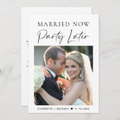 Invitation Parti Marié Maintenant Plus Tard Photo Mariage Fai (Devant / Derrière)