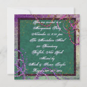 Invitation Parti mascarade violet vert (Dos)