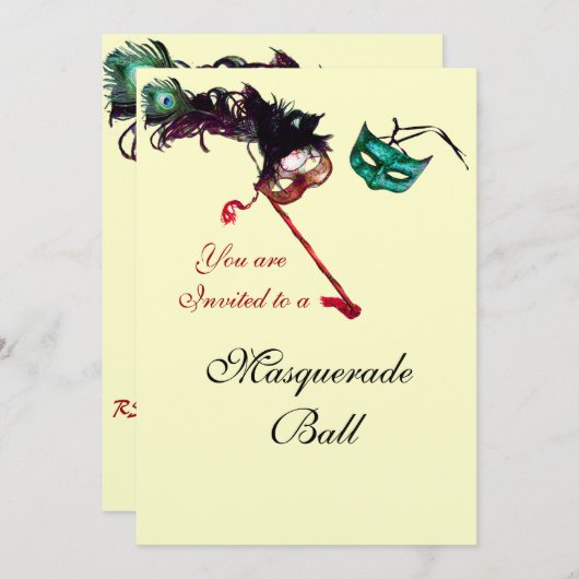 INVITATION PARTI MASQUERADE (Devant / Derrière)