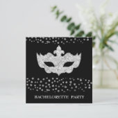 INVITATION PARTI MASQUÉRADE BLACK GREY LEOPARD BACHELORETTE (Debout devant)