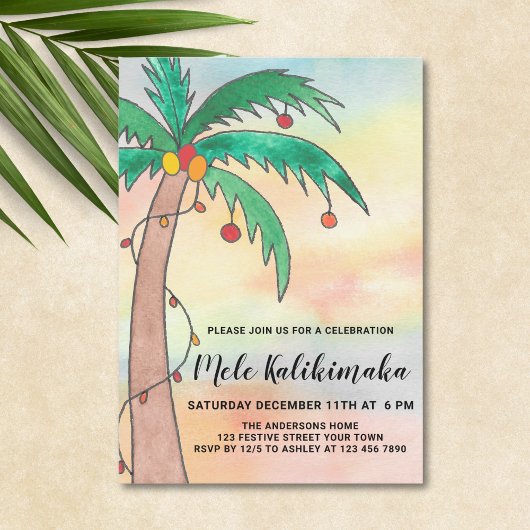 Invitation Parti Mele Kalikimaka