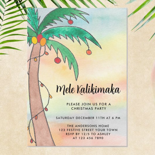 Invitation Parti Mele Kalikimaka