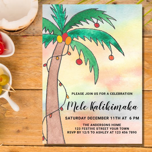 Invitation Parti Mele Kalikimaka