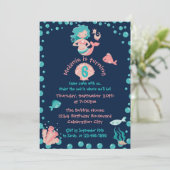 Invitation Parti Mermaid| Fête du 6e anniversaire de la fille (Debout devant)