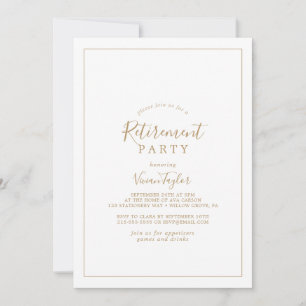 Invitation Parti minimaliste de la retraite en or