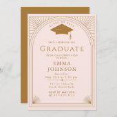 Invitation Parti minimaliste Déco chic Graduation (Devant / Derrière)