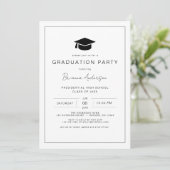 Invitation Parti minimaliste moderne chic graduation (Debout devant)