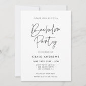 Invitation Parti minimaliste moderne de bachelor (Devant)