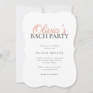 Invitation Parti minimaliste moderne de bachelorette