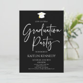 Invitation Parti minimaliste moderne élégante Graduation (Debout devant)