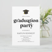 Invitation Parti minimaliste Moderne Rétro Graduation (Debout devant)