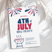 Invitation Parti moderne 4 juillet BBQ