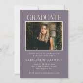 Invitation Parti moderne Dusty Purple Deux Photo Graduation (Devant)