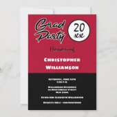 Invitation Parti moderne Red Black Graduation (Dos)