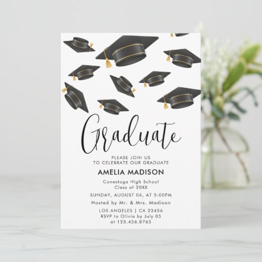 Invitation Parti Moderne Simple Graduation (Debout devant)