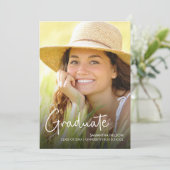 Invitation Parti Moderne Simple Photo Graduation (Debout devant)