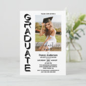 Invitation Parti Moderne Simple Photo Graduation (Debout devant)