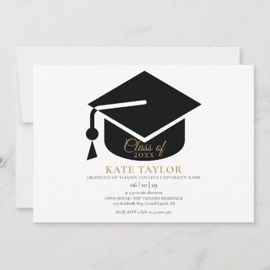 Invitation Parti Moderne Simple Photo Graduation (Devant)