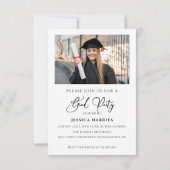 Invitation Parti moderne Vertical Deux Photo Graduation Party (Dos)