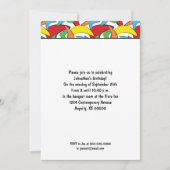 Invitation Parti Motif rétro-rétro multicolore Boomerang (Devant)