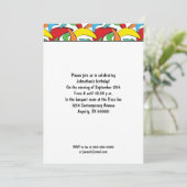 Invitation Parti Motif rétro-rétro multicolore Boomerang (Debout devant)