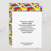 Invitation Parti Motif rétro-rétro multicolore Boomerang (Devant / Derrière)