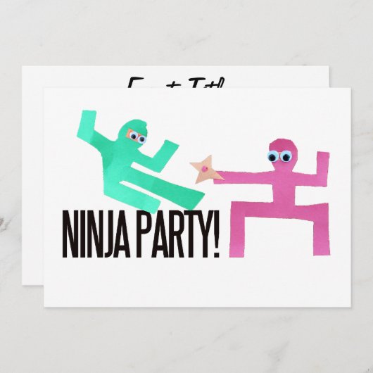 Invitation Parti Ninja (Devant / Derrière)