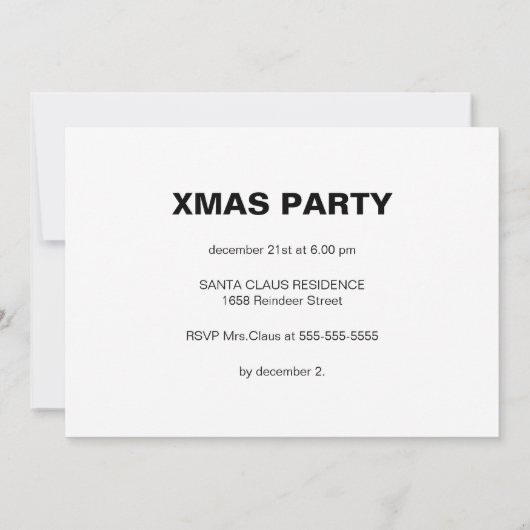 Invitation Parti Noël rose (Dos)