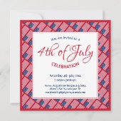 Invitation Parti patriotique 4 JUILLET drapeau américain (Devant)