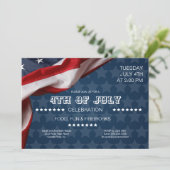 Invitation Parti patriotique américain du drapeau 4 juillet (Debout devant)