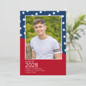 Invitation Parti Patriotique Militaire Photo Graduation (Debout devant)