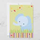 Invitation Parti personnalisé Blue Baby Elephant (Dos)