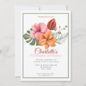 Invitation Parti personnalisé botanique tropicale (Devant)