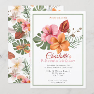 Invitation Parti personnalisé botanique tropicale