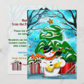 Invitation PARTI PERSONNALISÉ Snowman (Devant / Derrière)