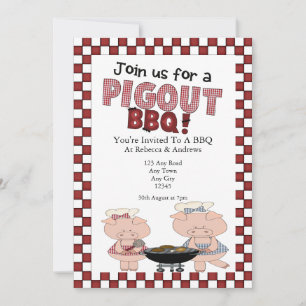 Invitation Parti Piggy BBQ