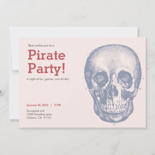 Invitation Parti pirate (Devant)