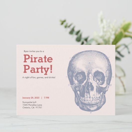 Invitation Parti pirate (Debout devant)