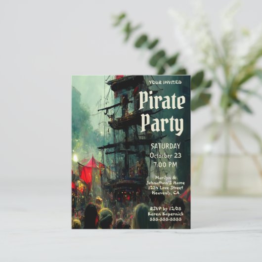 Invitation Parti pirate (Debout devant)