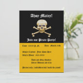Invitation Parti pirate des os de crâne (Debout devant)