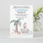 Invitation Parti Pirate Illustré (Debout devant)