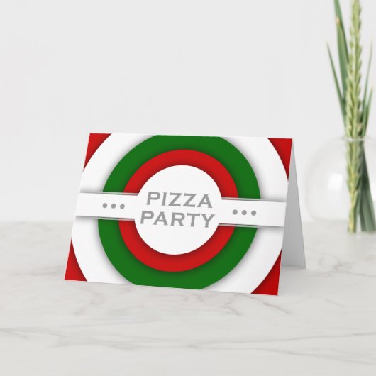 Invitation parti PIZZA rétro (Devant)