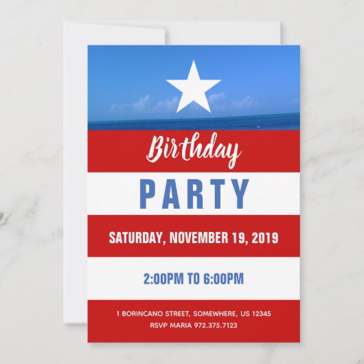 Invitation Parti Porto Rico (Devant)