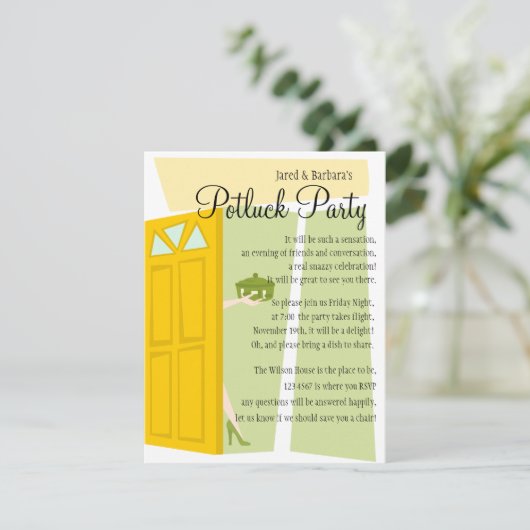 Invitation Parti Potluck (Debout devant)