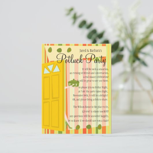 Invitation Parti Potluck (Debout devant)